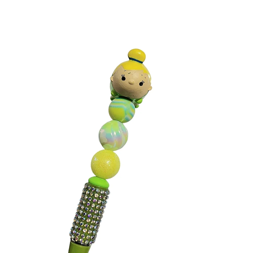 Tinker Bell Tsum Tsum Disney Beaded Ballpoint Twist Pen Topper Green
